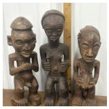 Carved wood tribal statues *a few cracks