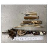 Blowgun, mini bow, arrows etc