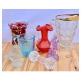 Box of Clear & Colored Glass. Not all pieces