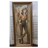 60s/70s "Harlequin with Parrot" by artist Jean