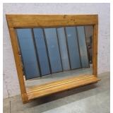 Large pine hanging mirror with shelf 46/40