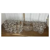Etched glass- bowl, glasses, stemware, glass