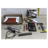 Stapler, Drill bits, soldering iron, etc