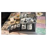 Mystery box with postcards, pictures, cards, and