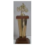 1950's Walnut Motorcycle Racing Trophy 10 1/4'