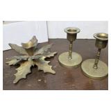 3 Brass Candlesticks