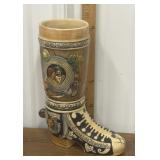 West German ceramic beer stein boot