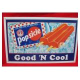 Popsicle 'Good 'N Cool' Tin Advertising Sign 16'