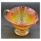 Glows - Amberina pedestal Pitcher Diamond Point