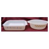 2 Mid Century Fire King Casserole Bowls No Chips