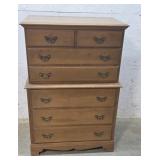 Maple 5 drawer chest on chest 32/19/48
