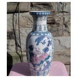 Vintage 25' Chinoiserie Porcelain Floor Vase No