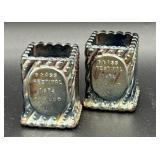 Carnival glass festival toothpick holders