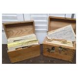 2 Wooden Recipe Boxes Jam-packed Full Of Oldies