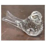 Controlled bubble Bird paperweight - glows green