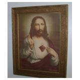 1930's Sacred Heart of Jesus Framed Print by