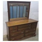 Jamestown Cherry 10 drawer dresser with mirror