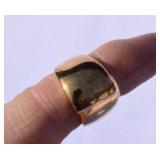 925 Gold Wash Wide Band Ring