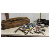 Wooden Tote w/contents