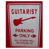 Guitar Player Guitarist Parking Aluminum Sign
