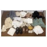 Childrenï¿½s shoes, bonnet, doilies, fabric etc