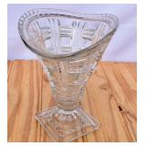 Vintage Heavy Art Deco Glass Vase