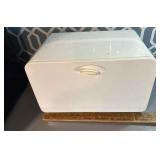 VTG Kco Canada, white tin bread box adjustable