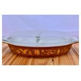1962 Pyrex Early American Divided Casserole Dish