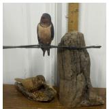 Wooden bird figures -signed Wolfgang Finger (1)