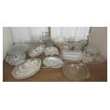 Glass pitchers, bowls, plates, cups etc