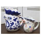 2 chicken pitchers - 1 Italy