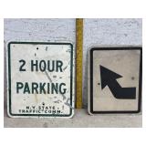 2 Hr Parking & Advance Turn Signs (aluminum)