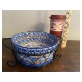 Blue old world temptations 7ï¿½ round serving bowl