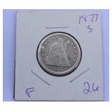 1877 Seated Liberty Quarter
