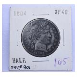 1904-O Barber Silver Half Dollar