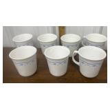 7 Corning Ware mugs- Morning Blue pattern