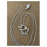 925 Signed Necklace And Pendant ï¿½elephantï¿½