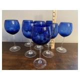 8 blue wine glasses. Each 8 1/2ï¿½ in height