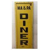 2 of 2 Tin Sign Ma & Paï¿½s Diner w/ wooden frame