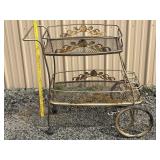 2 Tier Wire Wine Cart 34/18/34