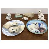Seals - plates (2) & figurines (6)