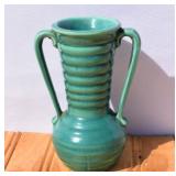 Shawnee Pottery Green Double Handle Vase. 1940