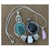 925 Signed Necklace And Pendants