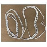 2 Signed 925 Silver Necklaces