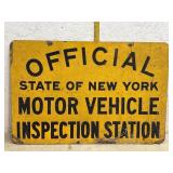 Motor Vehicle Inspection Sign - double sided
