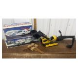2 Hess Trucks, Tonka backhoe etc
