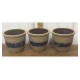 3 Beaumont pottery cheese crocks *slightly