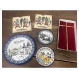 Gold tone cross, Bethlehem, Jerusalem plaques etc