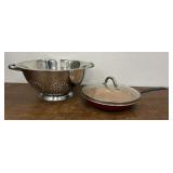 Stainless Strainer &nonstick frying pan with lid