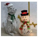 Christmas Light-up Snowman & Dog - dog doesnï¿½t